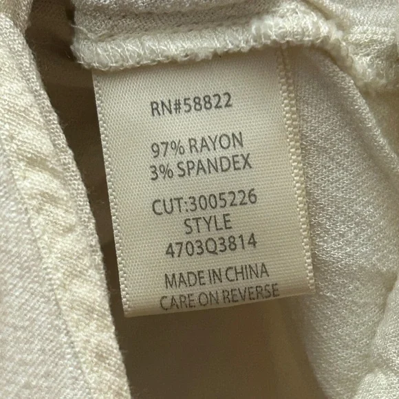 Max Studio Cream and Red Printed Design Tie-Front Blouse - Picture 3 of 6